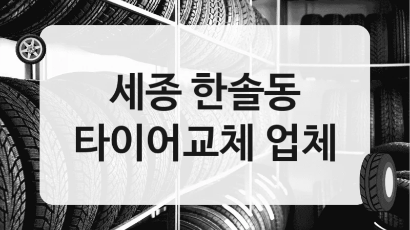 세종 한솔동
타이어교체 업체